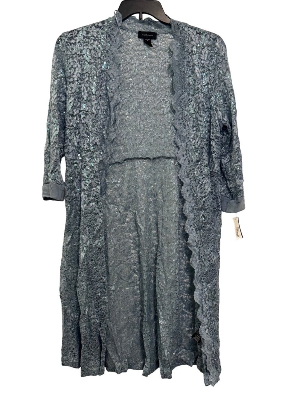 vintage R&M Richards Womens Size 6 Lace Sequin Jacket Duster Open Front